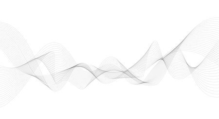 Abstract flowing wavy lines for music wave design. colorful dynamic wave with abstract gradient line waves. element for concept of music, party, technology, modern. vector design.のイラスト素材