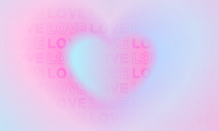 Pastel pink and blue background for valentine day festival design. soft heart shape frame design and words of love. happy valentine's day greeting cards. trendy gradients. vector design.のイラスト素材