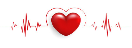 Heart pulse and heartbeat. heartbeat lone, cardiogram. beautiful healthcare, medical background. modern simple design for medical apps, websites and hospital. vector design.のイラスト素材