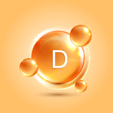 Vitamin d and structure. vitamin complex with chemical formula from nature. beauty treatment nutrition skin care design. Medical and scientific concepts. vector design.のイラスト素材