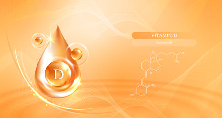 Vitamin d and structure. vitamin complex with chemical formula from nature. beauty treatment nutrition skin care design. Medical and scientific concepts. vector design.のイラスト素材