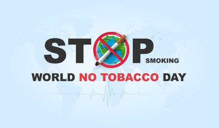 World no tobacco day, a concept for stop smoking. heart bit line and cigarette. dangers of smoking. smoking effect on lung with people around and family. vector design.のイラスト素材