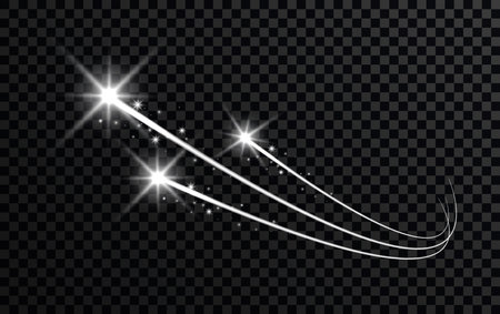 Effect sparkling stars light burst explosion, flickering and flashing lights. collection of different light effects on black background. transparent lens flares and lighting effects. vector design.のイラスト素材