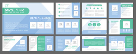 Business presentation templates for dentist clinic. use in presentation, flyer and leaflet, corporate report, marketing and advertising. medical health and dentistry concept. vector design.のイラスト素材