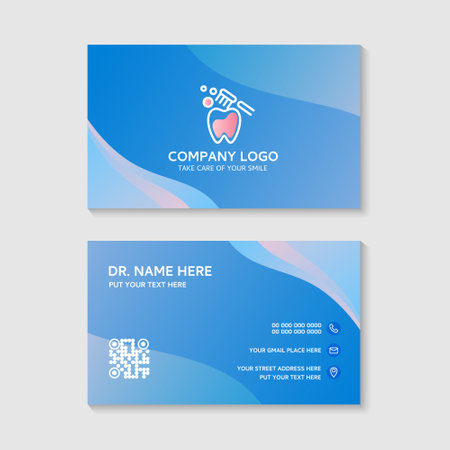 Dental business card template use in presentation for company or clinic. dental health concept. medical health and dentistry concept. vector design.のイラスト素材