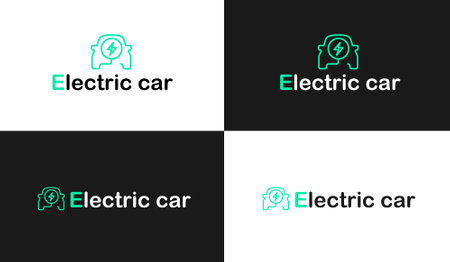 Electric car   with charging stations by sketch in concept of green. renewable energy and eco power produced from sustainable source. EV plugin station. technology electric car. vector design.のイラスト素材