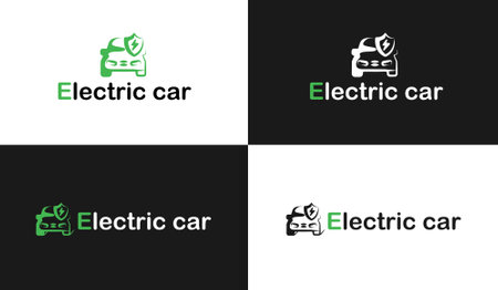 Electric car   with charging stations by sketch in concept of green. renewable energy and eco power produced from sustainable source. EV plugin station. technology electric car. vector design.のイラスト素材