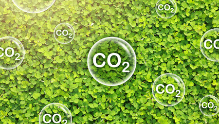 Reduce CO2 or carbon concept in bubbles. CO2 emission using clean energy and limit global warming. save our planet, world environment day, world earth day. sustainable development and green business.の写真素材