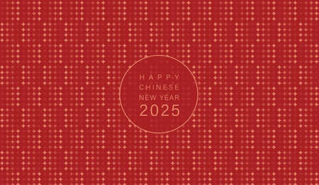 Chinese new year 2025 of the snake banner template design with snake, chinese lantern and chinese fan red background. red traditional chinese vector design with snake.のイラスト素材