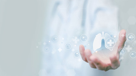 Health care and medical about lungs. respiratory disease, lung cancer, bronchitis, bronchial asthma, tuberculosis, pneumonia, hospital. world no tobacco day. lung disease treatment for hospital.の写真素材