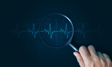 Heart pulse and heartbeat. world heart day. health care medical focus heartbeat for checking the...