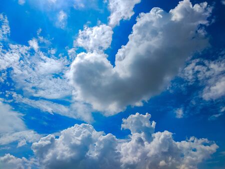Beautiful white clouds with clear sky days.の写真素材