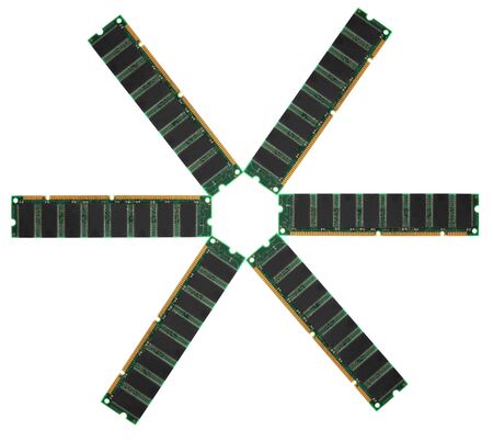 Picture of Ram memory computer on white background