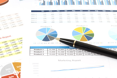 image of financial report and graphics for businessの写真素材