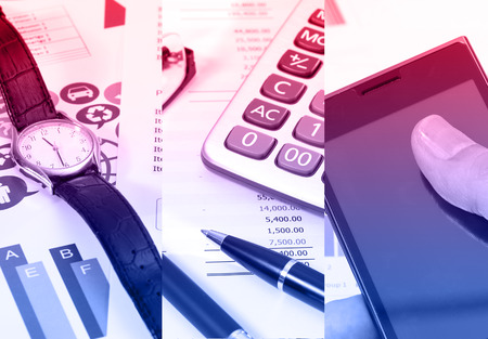image of financial report and graphics for businessの写真素材