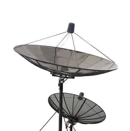 Satellite dishes for communication broadcast and network outdoorの写真素材