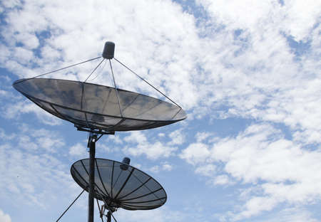 Satellite dish for communication broadcast and network outdoorの写真素材