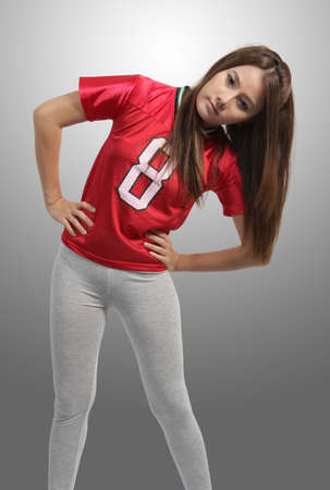young asian woman in fitness clothes and exerciseの写真素材