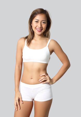 beautiful asian woman with fitness sportwearの写真素材