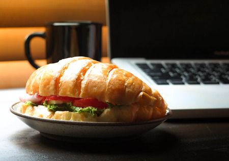 Sandwich on Deskの写真素材