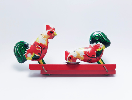 Tin Toys Colorful Chickenの写真素材