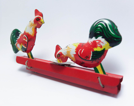 Tin Toys Colorful Chickenの写真素材