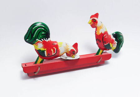 Tin Toys Colorful Chickenの写真素材