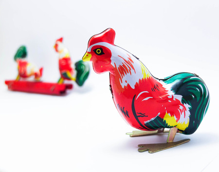 Tin Toys Colorful Chickenの写真素材