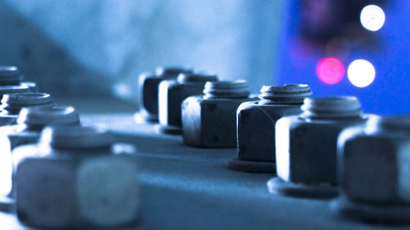Industrial structure joint with many screws and bolts