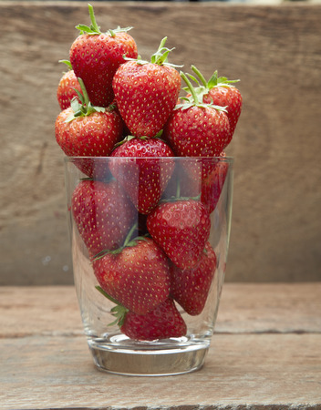Strawberries in glassの写真素材