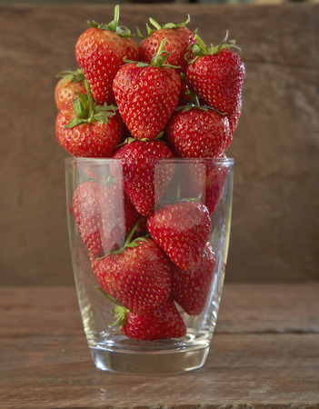 Strawberries in glassの写真素材