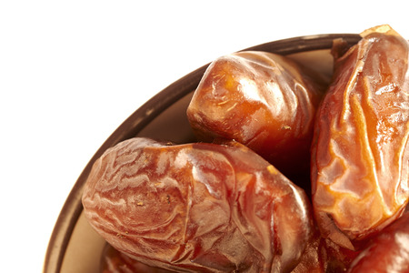 dates fruit isolated on white backgroundの写真素材
