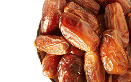dates fruit isolated on white backgroundの写真素材