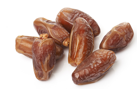 dates fruit isolated on white backgroundの写真素材