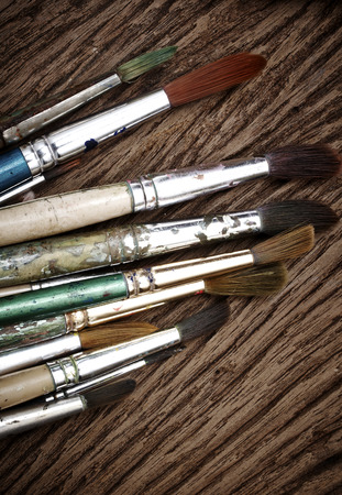 Paint brushes usedの写真素材