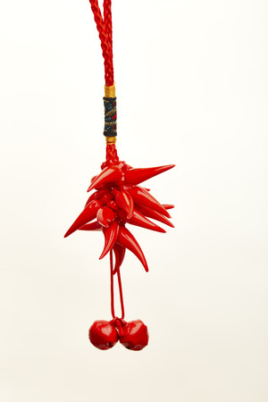 Chinese new year decoration on white backgroundの写真素材