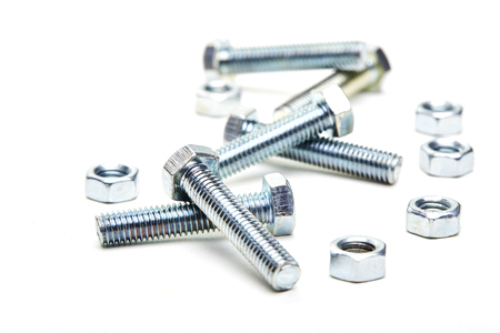 Industrial steel hardware bolt nut screw washerの写真素材