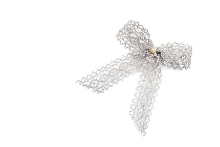 lace bow on a white backgroundの写真素材
