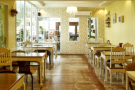 Restaurant abstract blur background with bokeh Image