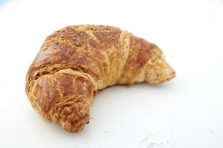 fresh croissant on On the white marbleの写真素材