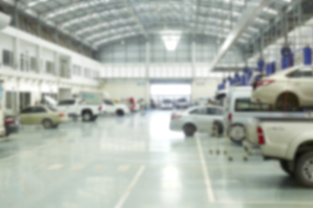 auto repair service station blurred backgroundの写真素材