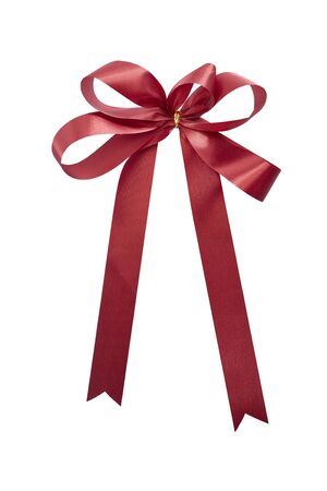 Christmas Red ribbon isolated on white background