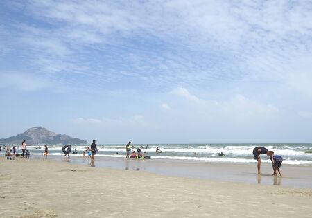 Sea travel in the winter at the Hua Hin in Thailand.の写真素材