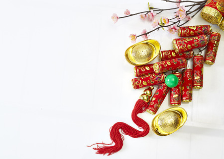 Chinese New Year Ornament,Lucky Knot and Plum Blossom.の写真素材