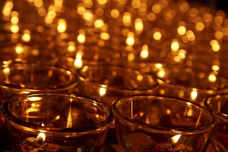 Group of candle lights pattern Candlelight of Hope and Faithの写真素材