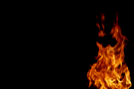 frame fire burn on a black background