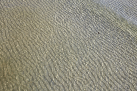 Soft wave of ocean on sandy beach. background