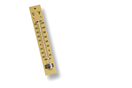 Wooden thermometer with Celsius and Fahrenheit scales