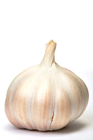Fresh raw garlic isolated on white background