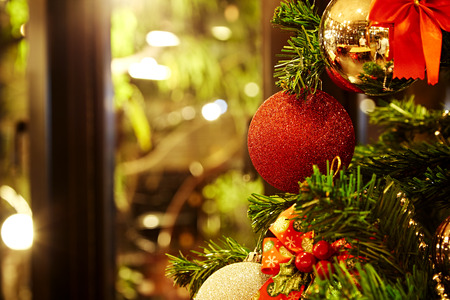 Christmas tree decorations in the house to the New Year.の写真素材